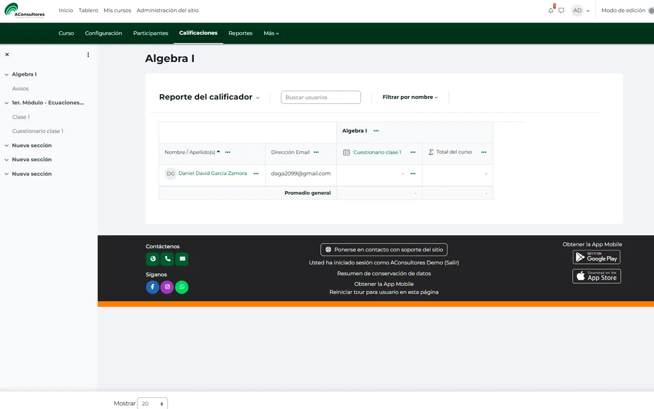 Libro de calificaciones con promedios por alumno